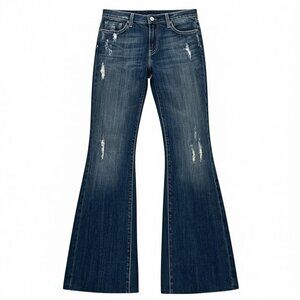 Vigoss Midrise Bootcut/Flare Jeans Sz 3 x 31" Stretch Distressed Dark Wash 167H